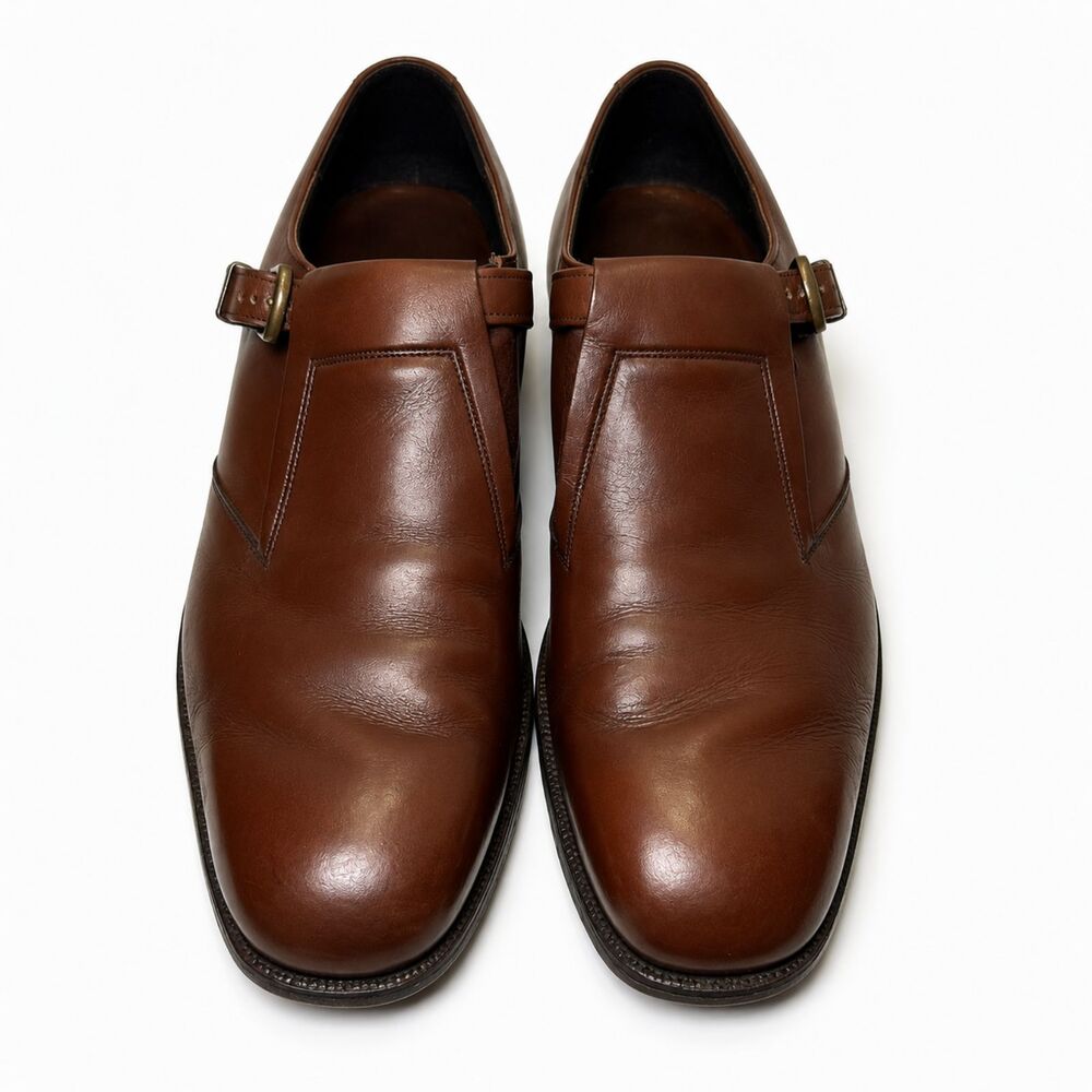 Johnston & Murphy Men's Size 10 Rich Brown Aristocraft Monk Buckle Dress Shoes